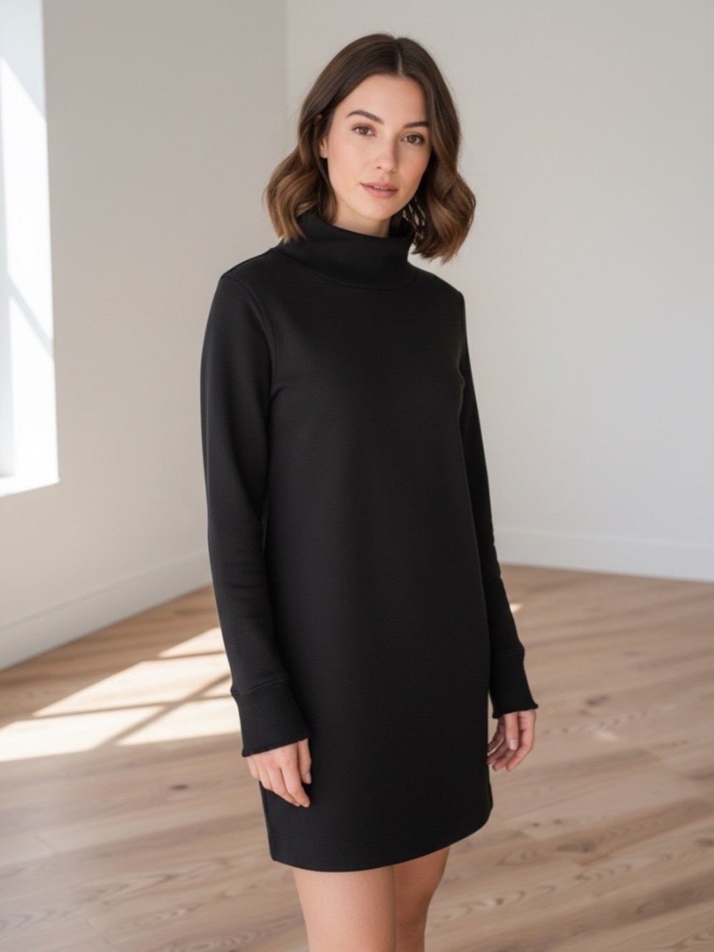 Athleta Black Fleece Sweatshirt Dress Size XS